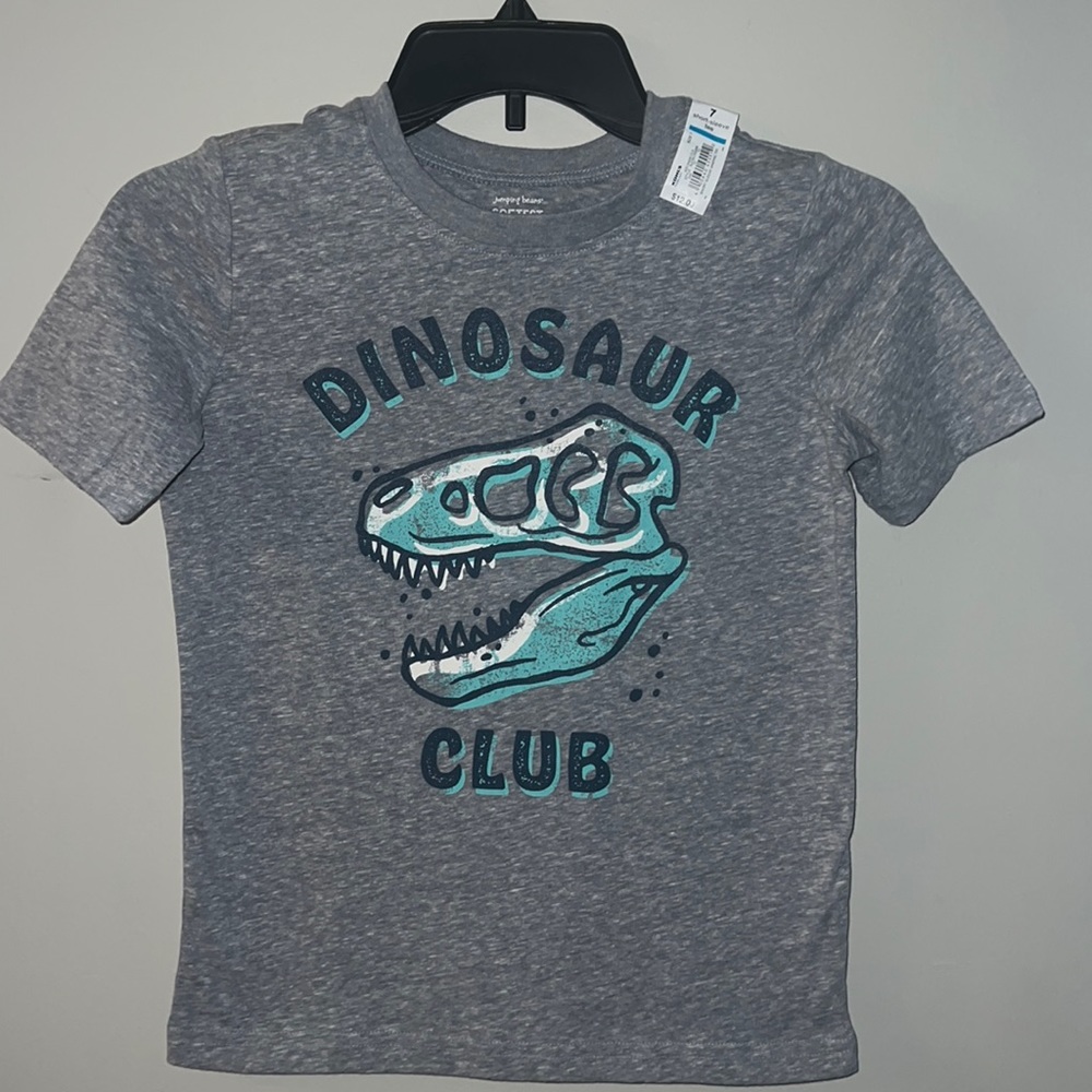 Jumping Bean Boys Size 7 - Dinosaur Club T-Shirt Grey-New
